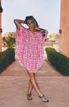 Pom-Pom Kaftan - Pink/White