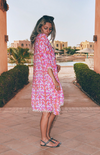 Pom-Pom Kaftan - Pink/White